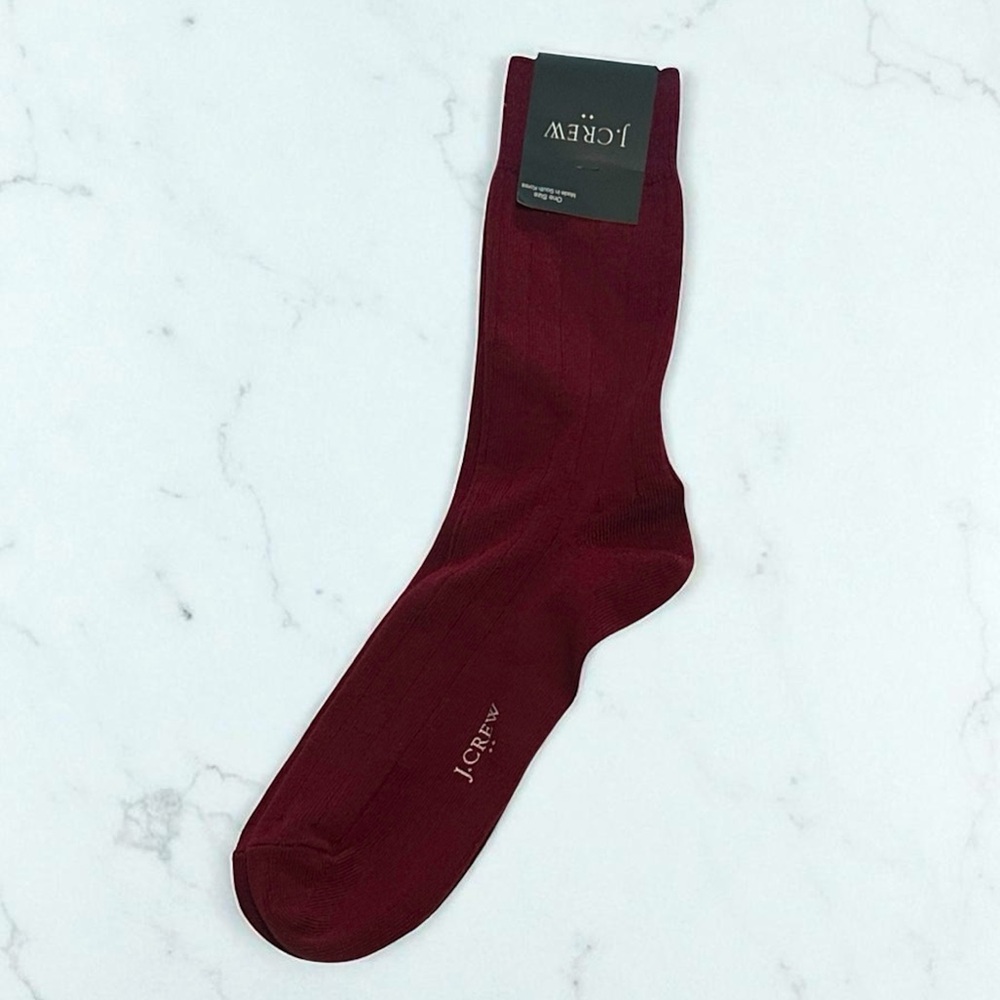 J. Crew Men's Deep Red Dress Socks